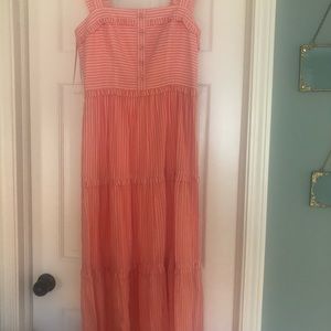Pink striped maxi dress